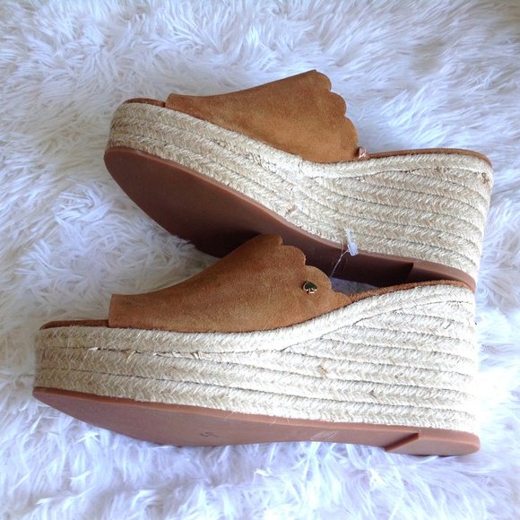 New Kate Spade Tabby Wedge Mules In Toast - Picture 9 of 10